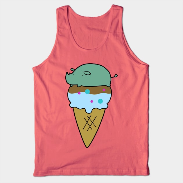 Rhino Icecream Cone Tank Top by saradaboru